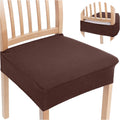 Light Chocolate Stretch Jacquard Seat Covers for Dining Chairs Set