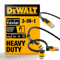 DEWALT 3 in 1 Multi Charging Cord, 6ft Fast Charger Cord - Durable