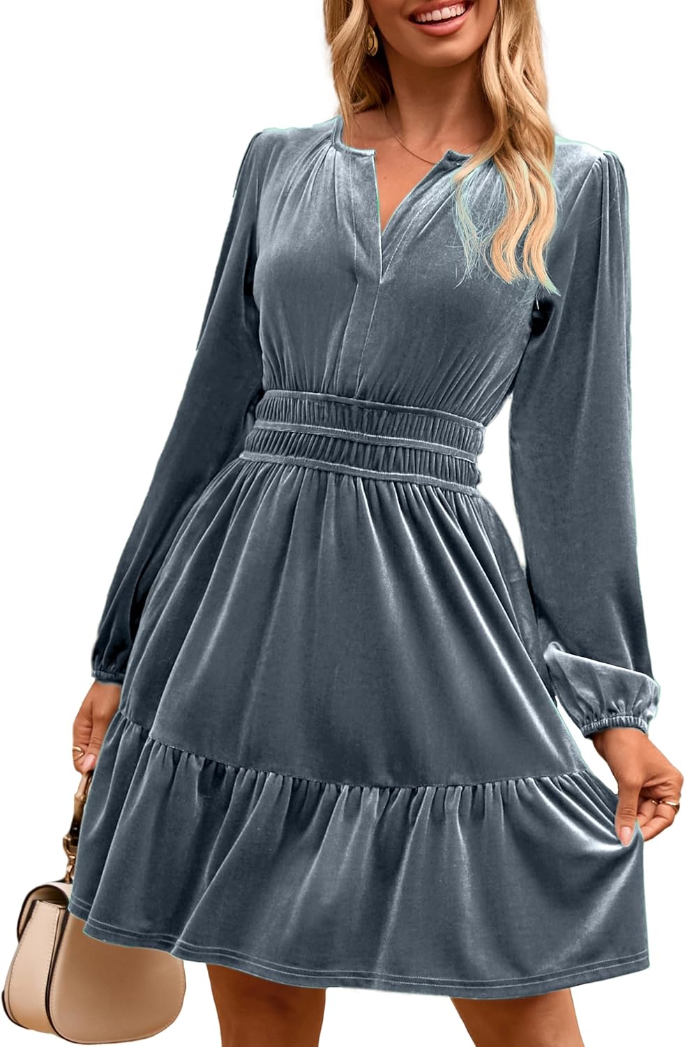 Simplee Womens Velvet Dress for Fall Cocktail and Weddings