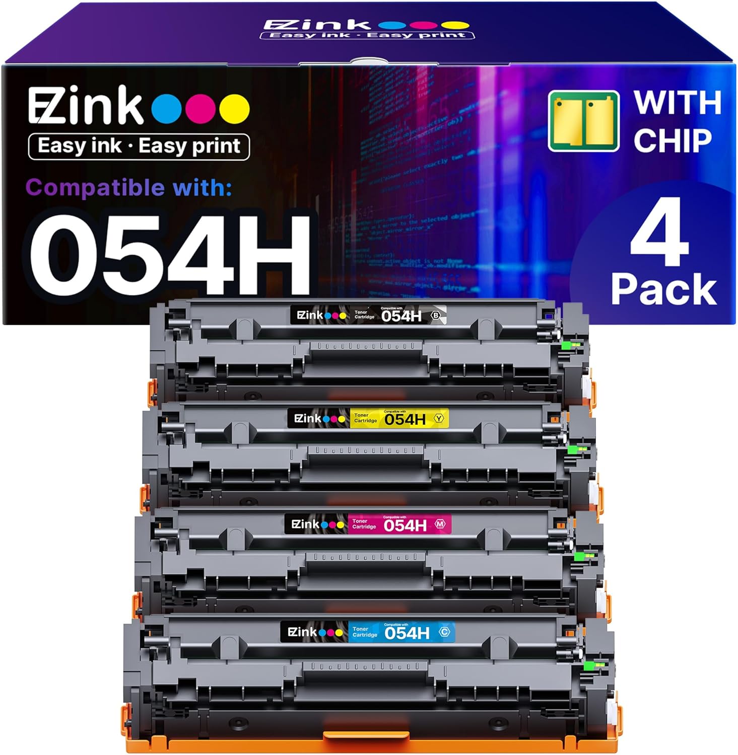 054H Toner Cartridge Set Replacement for Canon Printers 4 Pack