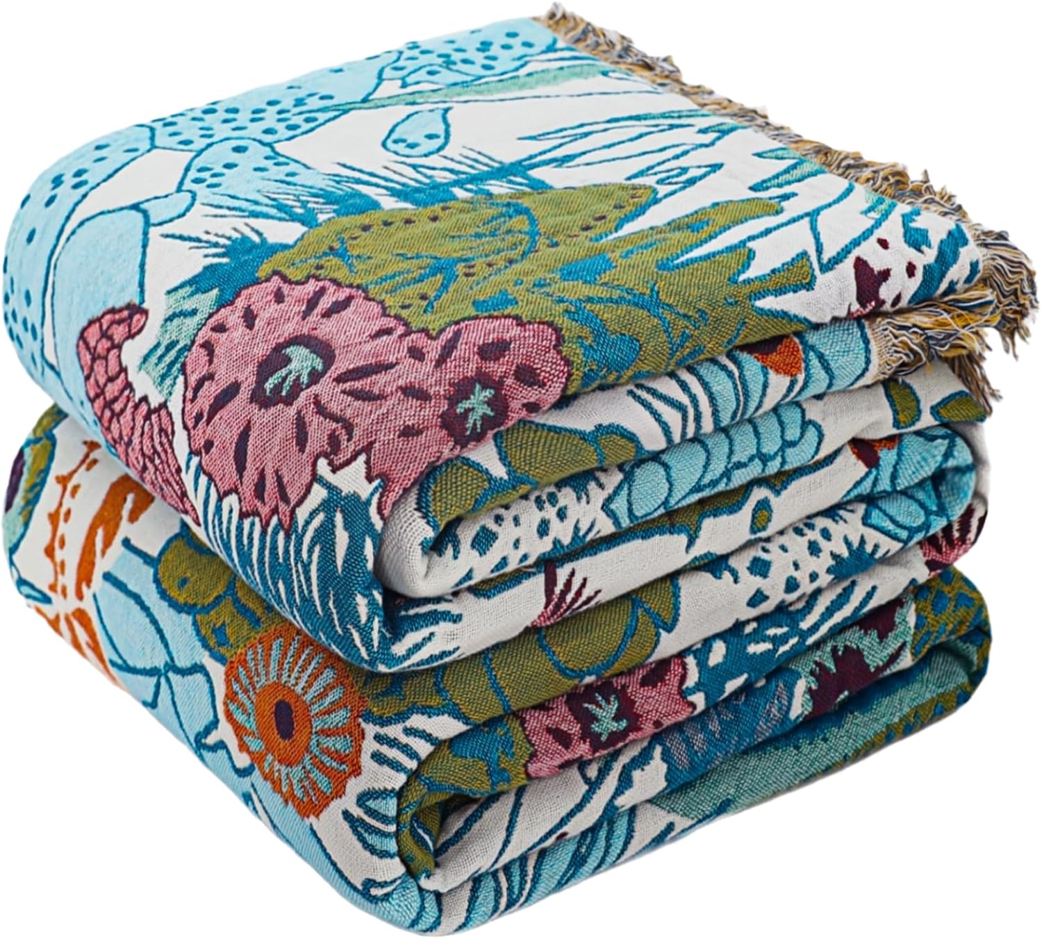 Large Boho Blankets King Size 100% Cotton Cozy Throw Blanket