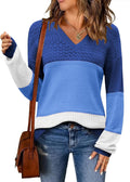 Zeagoo Womens Long Sleeve Ribbed Knit Pullover V Neck Sweater