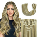 Blonde Clip in Hair Extensions 8pcs Set 20in - Seamless Remy Human
