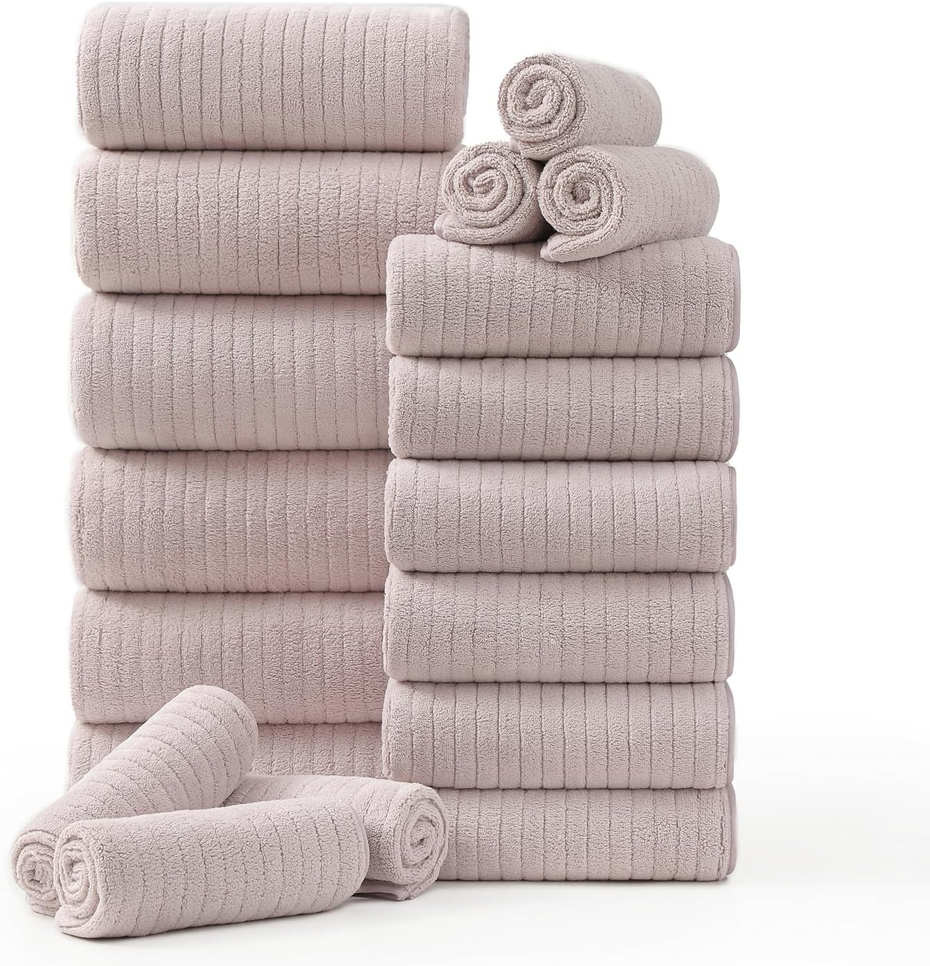 Luxurious 18 Piece Family Bath Towel Set for Home and Spa