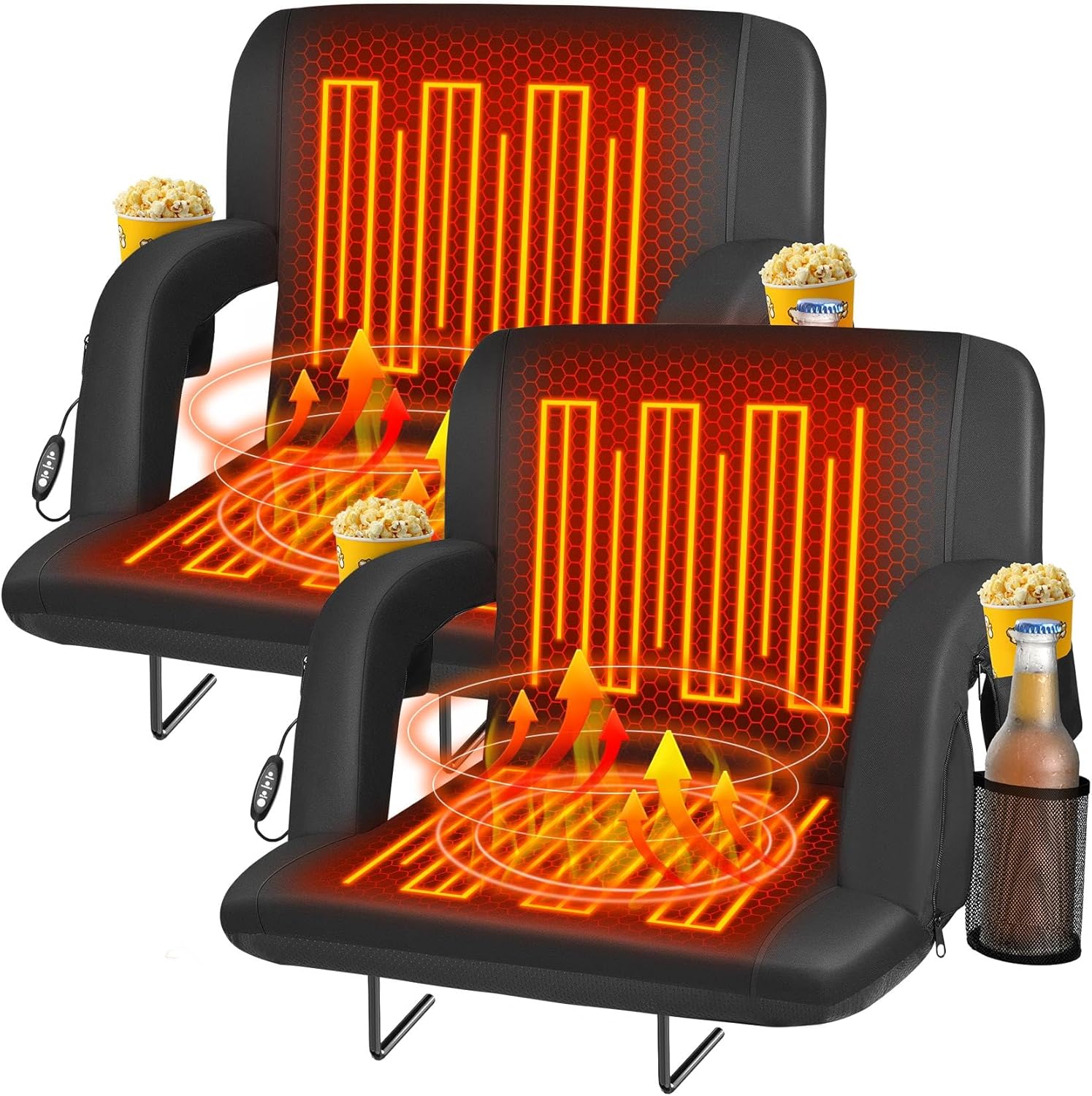 Heated Stadium Seats for Bleachers with Back Support and Comfort