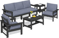SERWALL HDPE Patio Furniture Set: 7-Piece Outdoor Sofa Set
