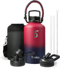 Trebo Insulated Water Bottle 64 oz Half Gallon - Keeps Ice 48H