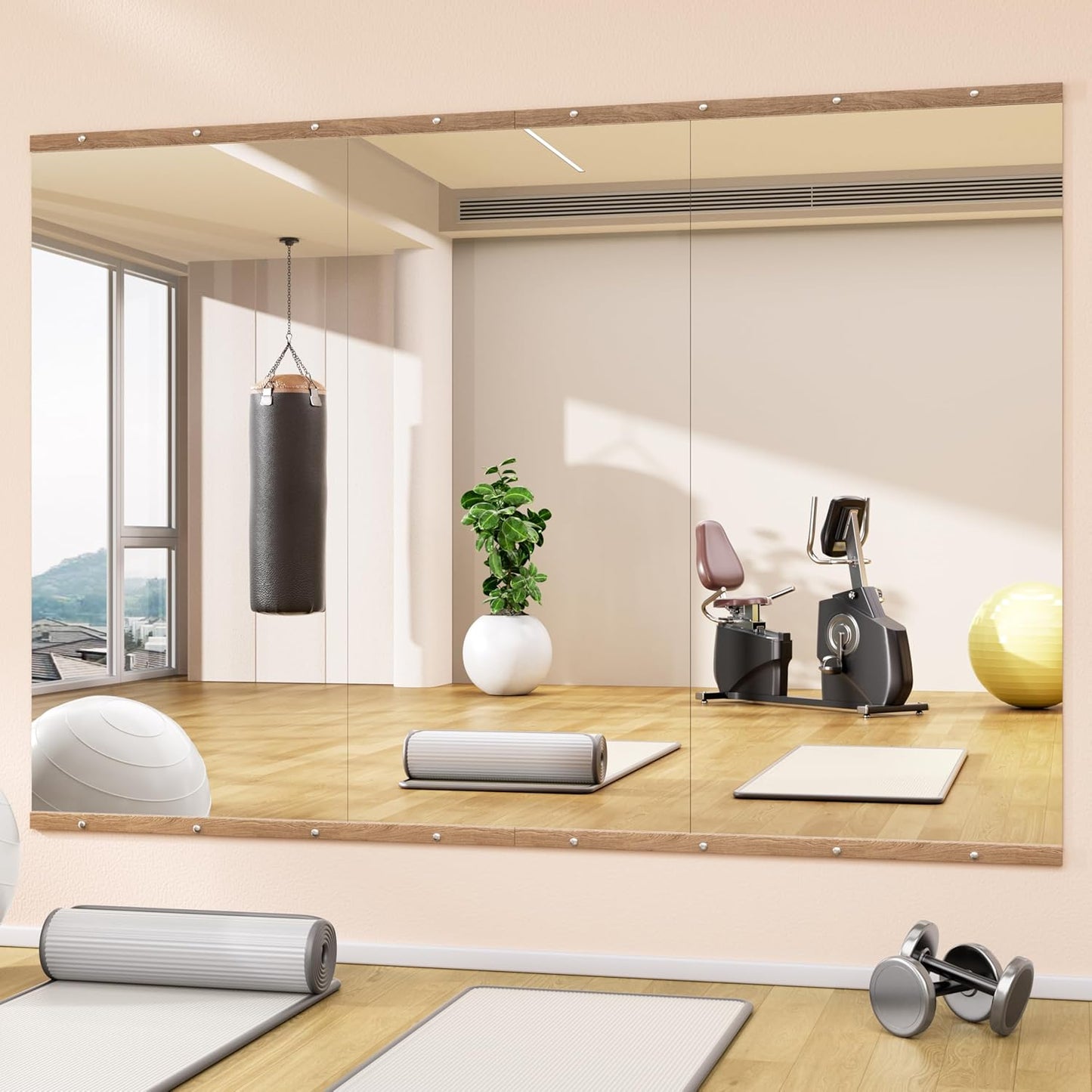 Large Full Length Wall Mounted Gym Mirror for Home Fitness