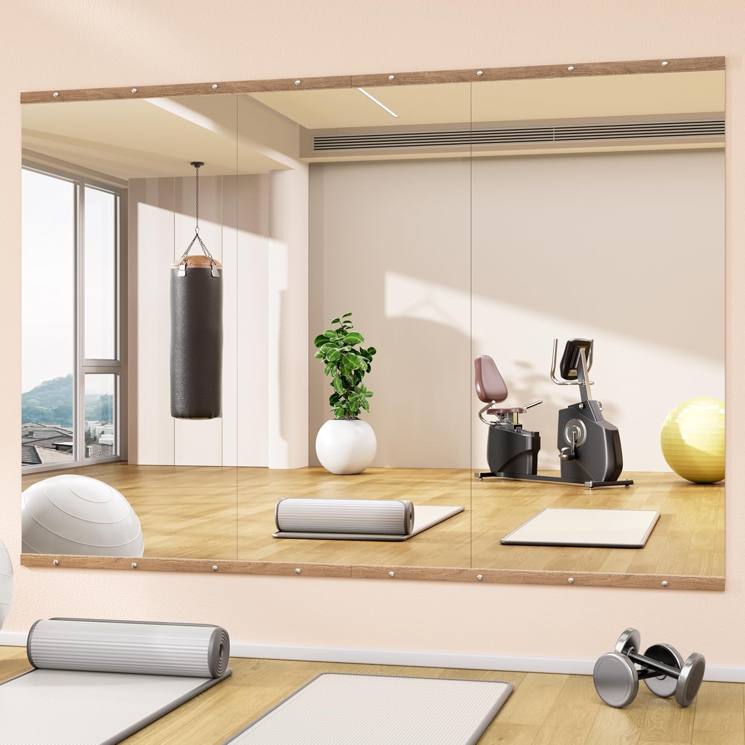 Large Full Length Wall Mounted Gym Mirror for Home Fitness