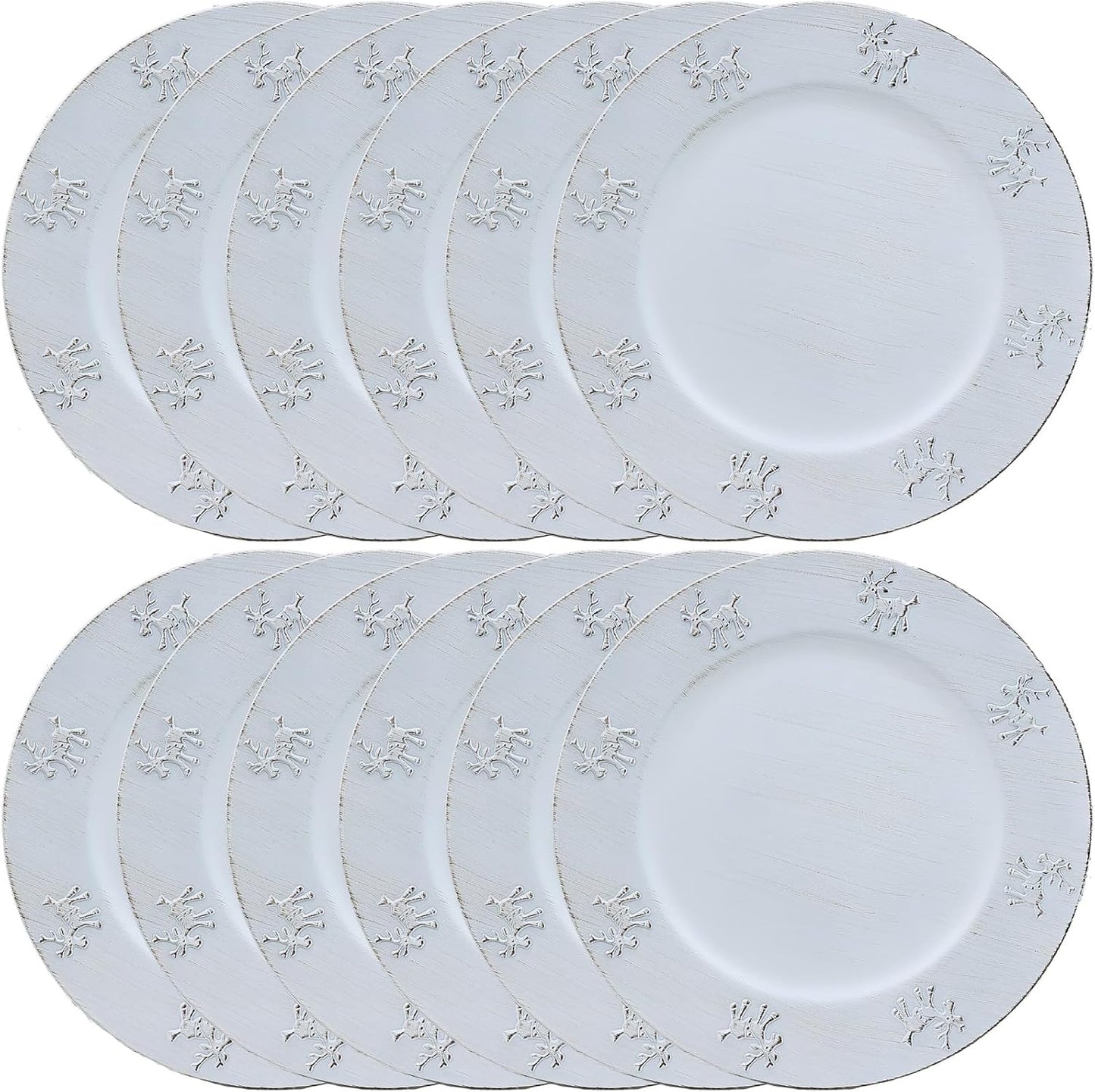 Christmas Reindeer Charger Plates Set of 6 for Elegant Dining