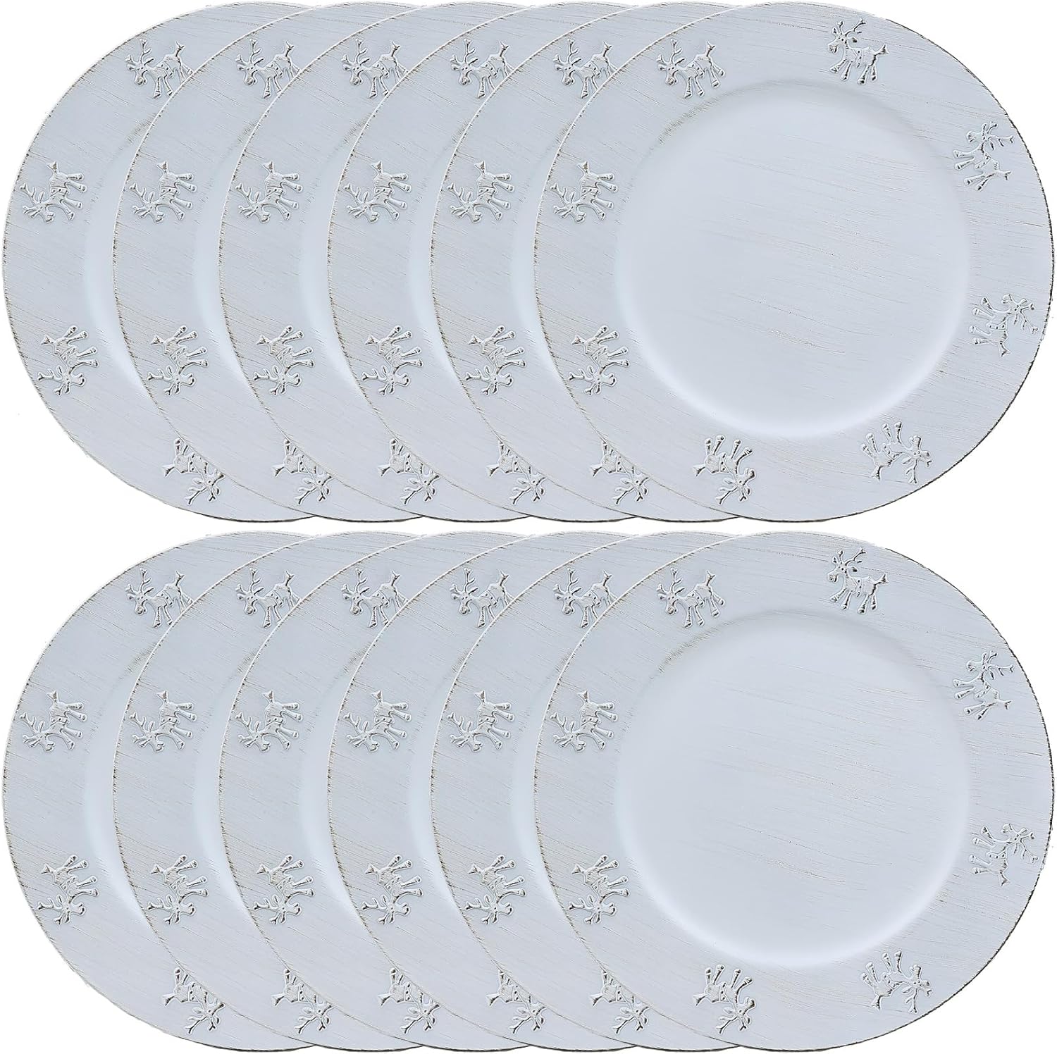 Christmas Reindeer Charger Plates Set of 6 for Elegant Dining