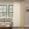 Sliding Door Sheer Curtains 84 in Long 100 in Wide - Linen Pinch Pleat