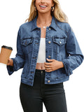 Womens Jean Jacket 2025 Long Sleeve Denim Trucker - Classic Fit