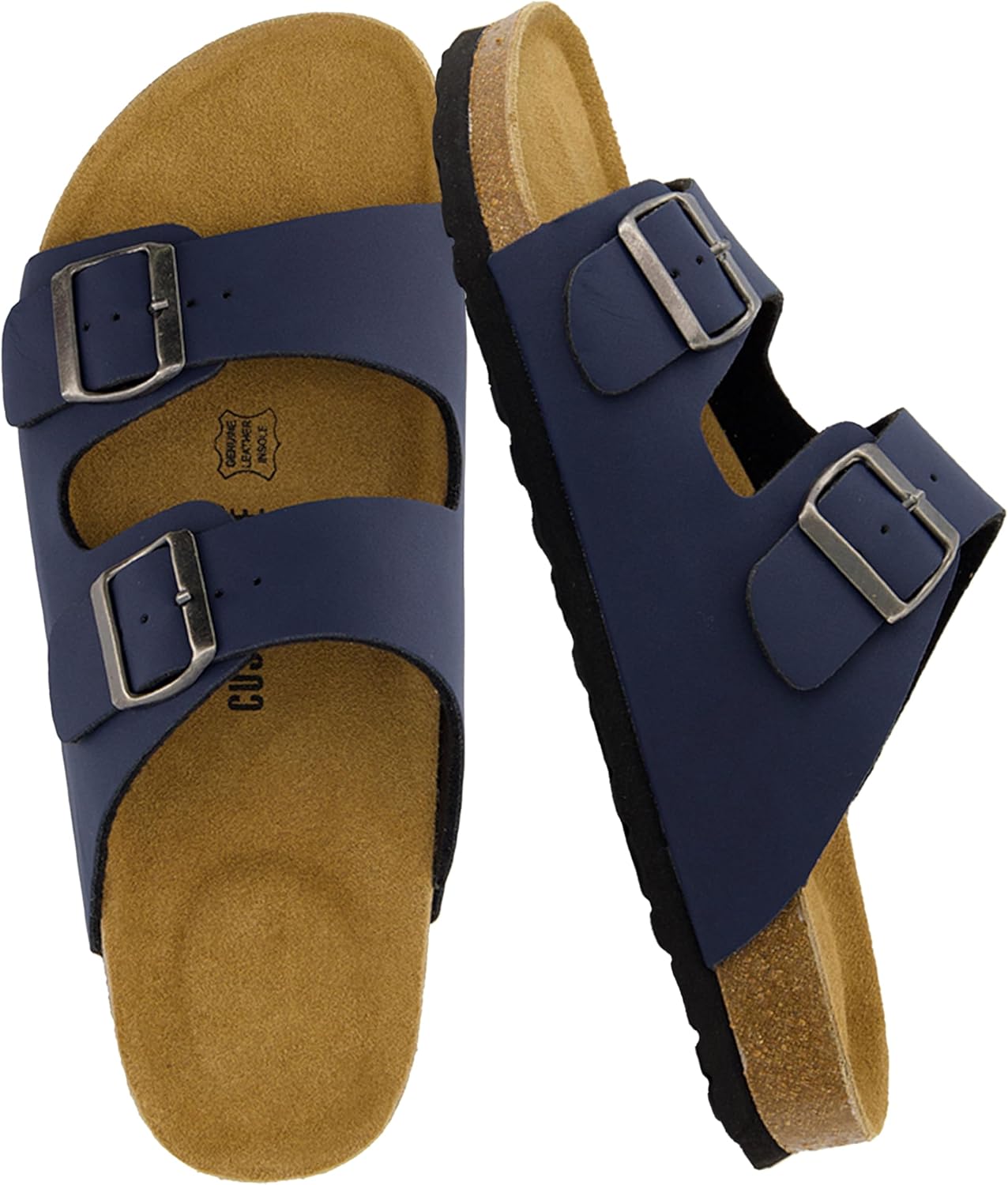 CUSHIONAIRE Lane Cork Footbed Mens Sandals for Ultimate Comfort