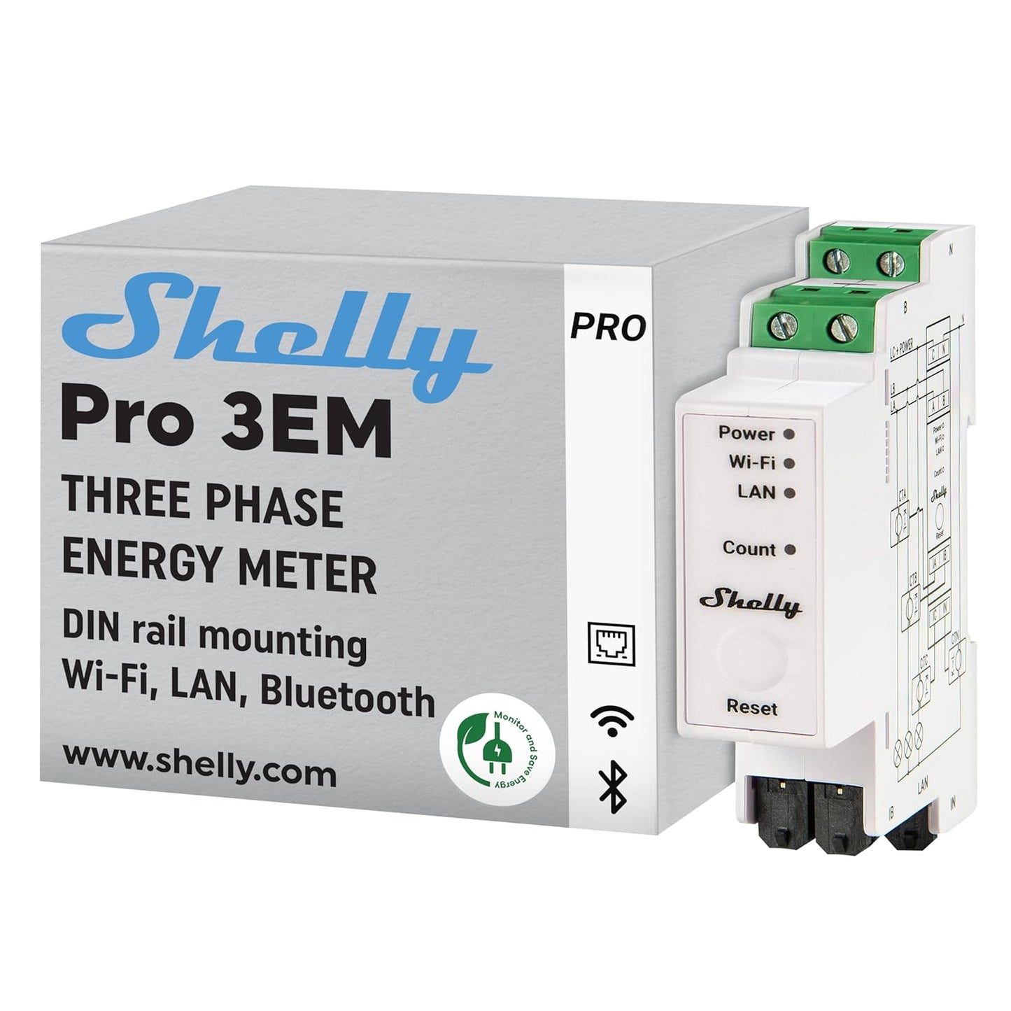 Shelly Pro 3EM Smart Energy Meter for Home Automation Control