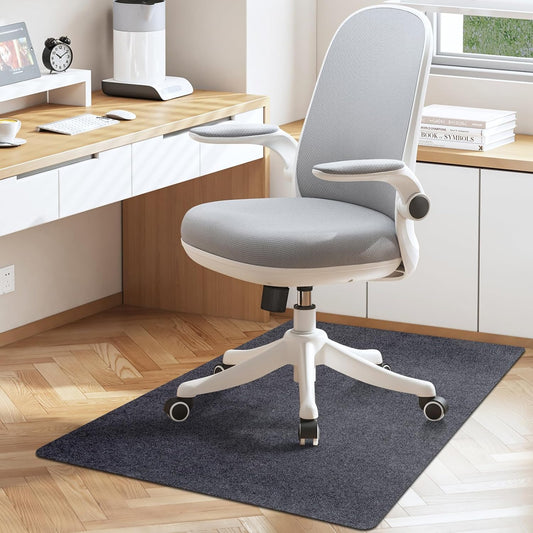 Anti-Slip Dark Gray Chair Mat - No Curling - Protects Floors