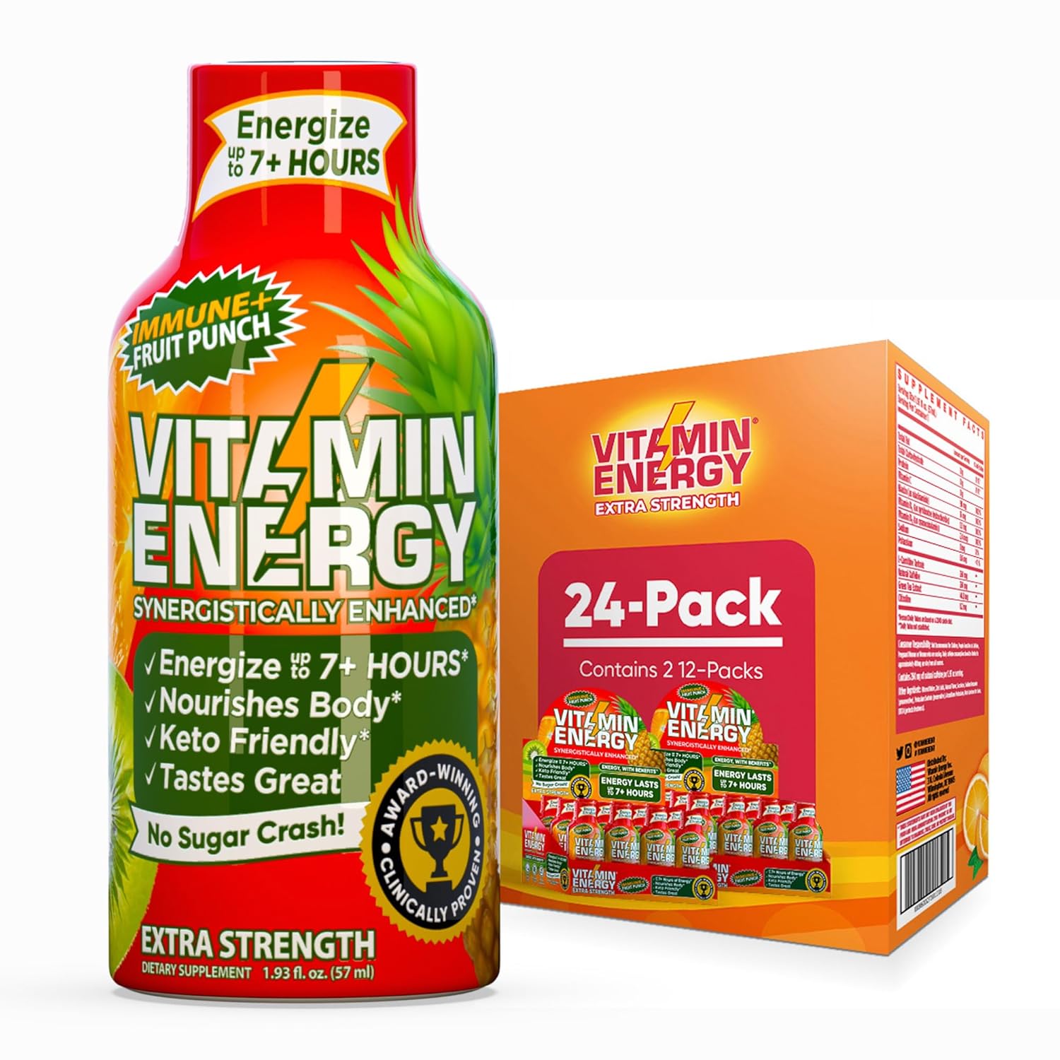 Vitamin Energy Immune+ Extra Strength Energy Shot for Focus