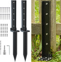 2-Pack Fence Post Repair Kit 32in Anchor - Heavy Duty Support