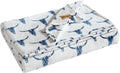 King Size Plush Fleece Blanket Steer Head Blue - Super Soft Reversible