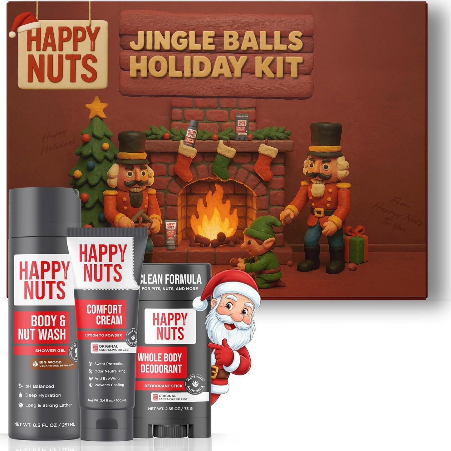 HAPPY NUTS Holiday Essentials Bundle Kit for Men - Gift Box