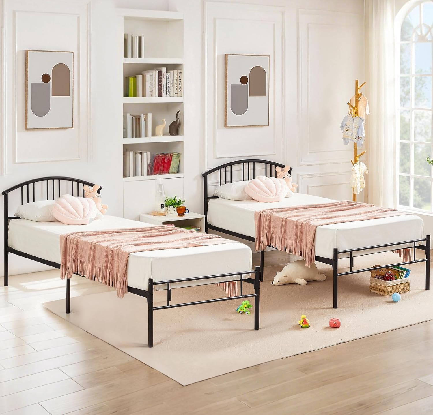 VECELO Twin Bed Frame with Headboard and Footboard, 14 Inch