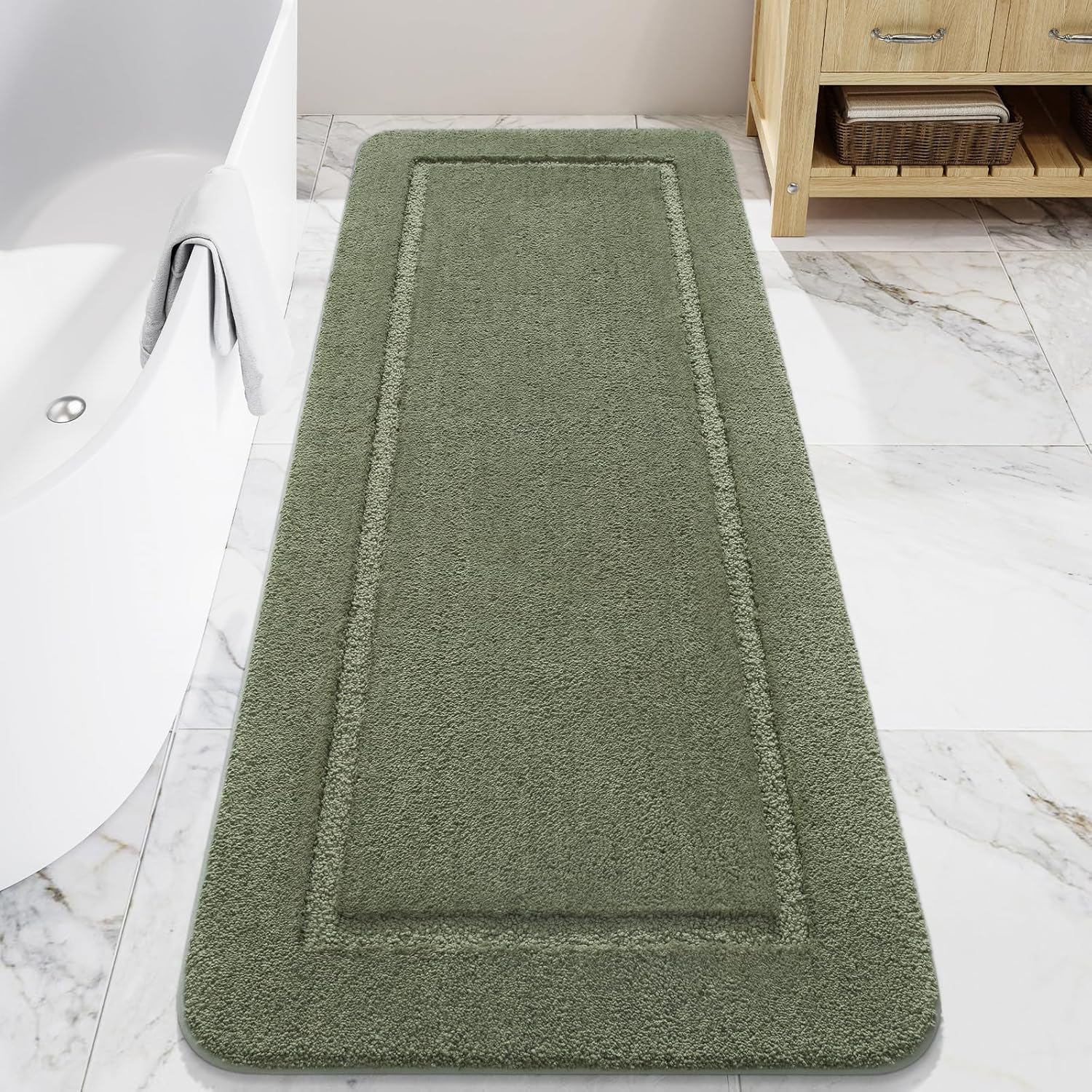 LOCHAS Bathroom Runner Rug - Soft Non Slip Washable Mat