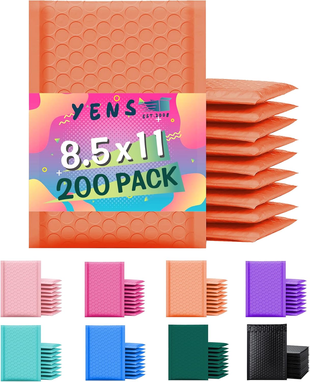 Yens Poly Bubble Mailers 8.5x12 - Waterproof Self Seal Bags