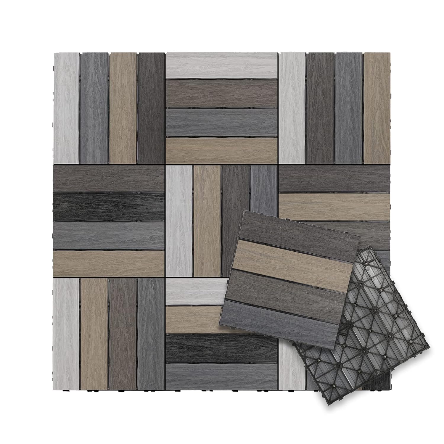 NewTechWood UltraShield Naturale Composite Deck Tiles for Outdoors