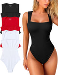 Women's Ribbed Strappy Bodysuits 3-Pack - Flattering Tummy Control