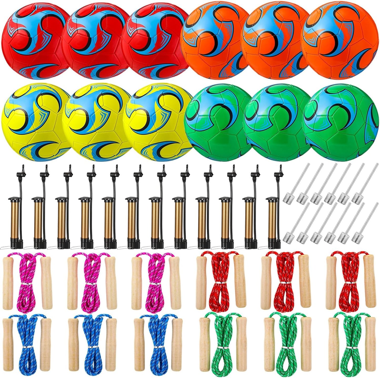 12 Sets Operation Christmas Soccer Balls and Jump Ropes for Fun