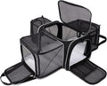 Expandable Cat Carrier Bag for Pets up to 12lbs - 5-Sided Mesh Travel