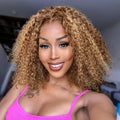 Ombre Highlight Deep Wave Curly BOB Lace Front Wigs Human Hair