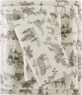 Comfort Spaces Cotton Flannel Sheets Full Size - Warm Grey Woodland