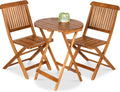Best Choice Products Acacia Wood 3-Piece Bistro Set - Compact Teak