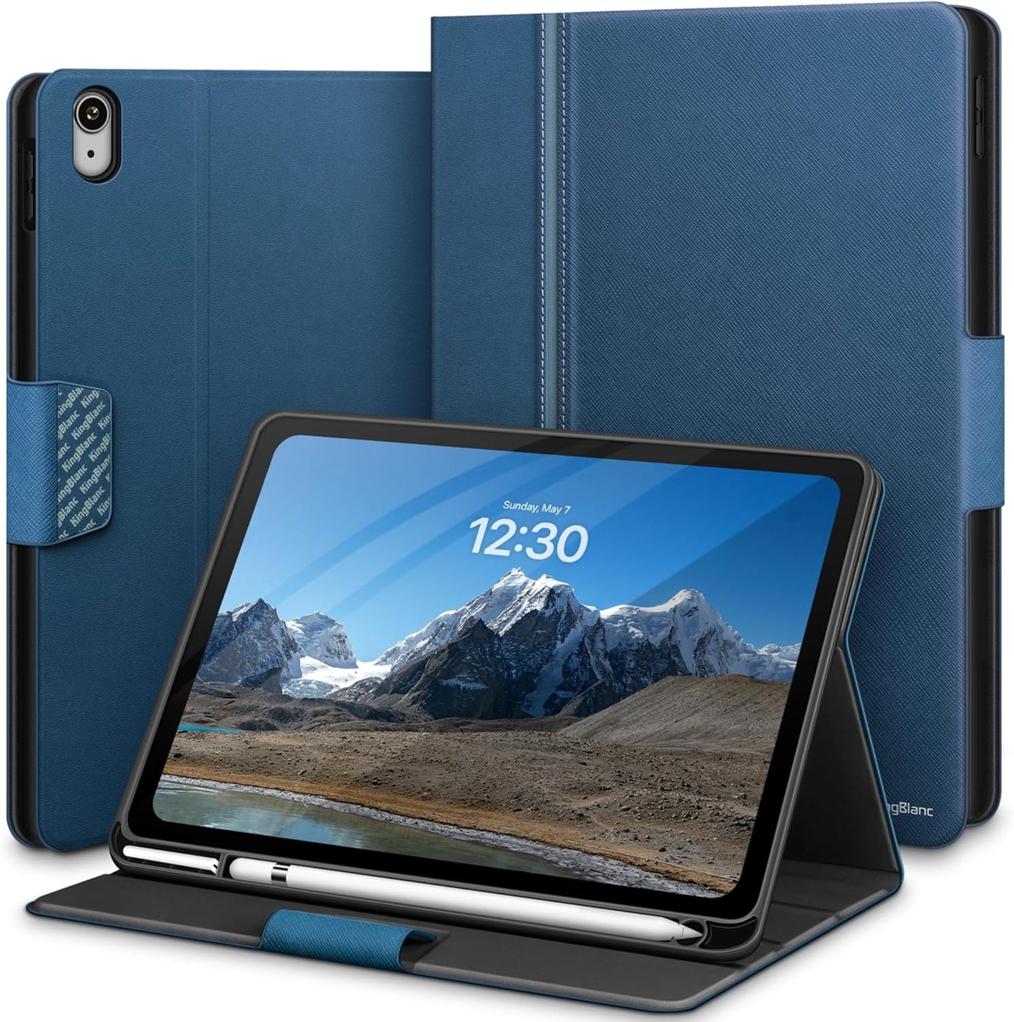 KingBlanc iPad Case 11 Inch 2025 with Pencil Holder and Clasp