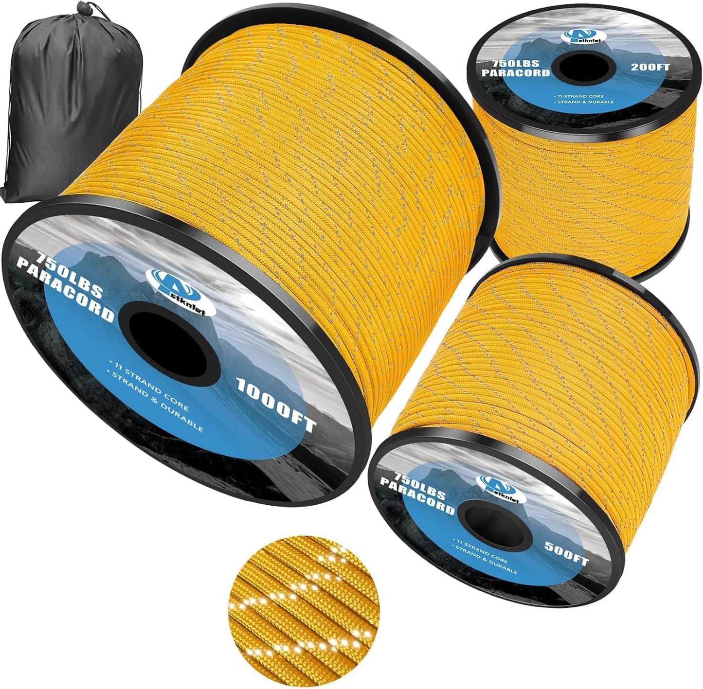 750Lb Reflective Paracord Rope for Camping and DIY Projects