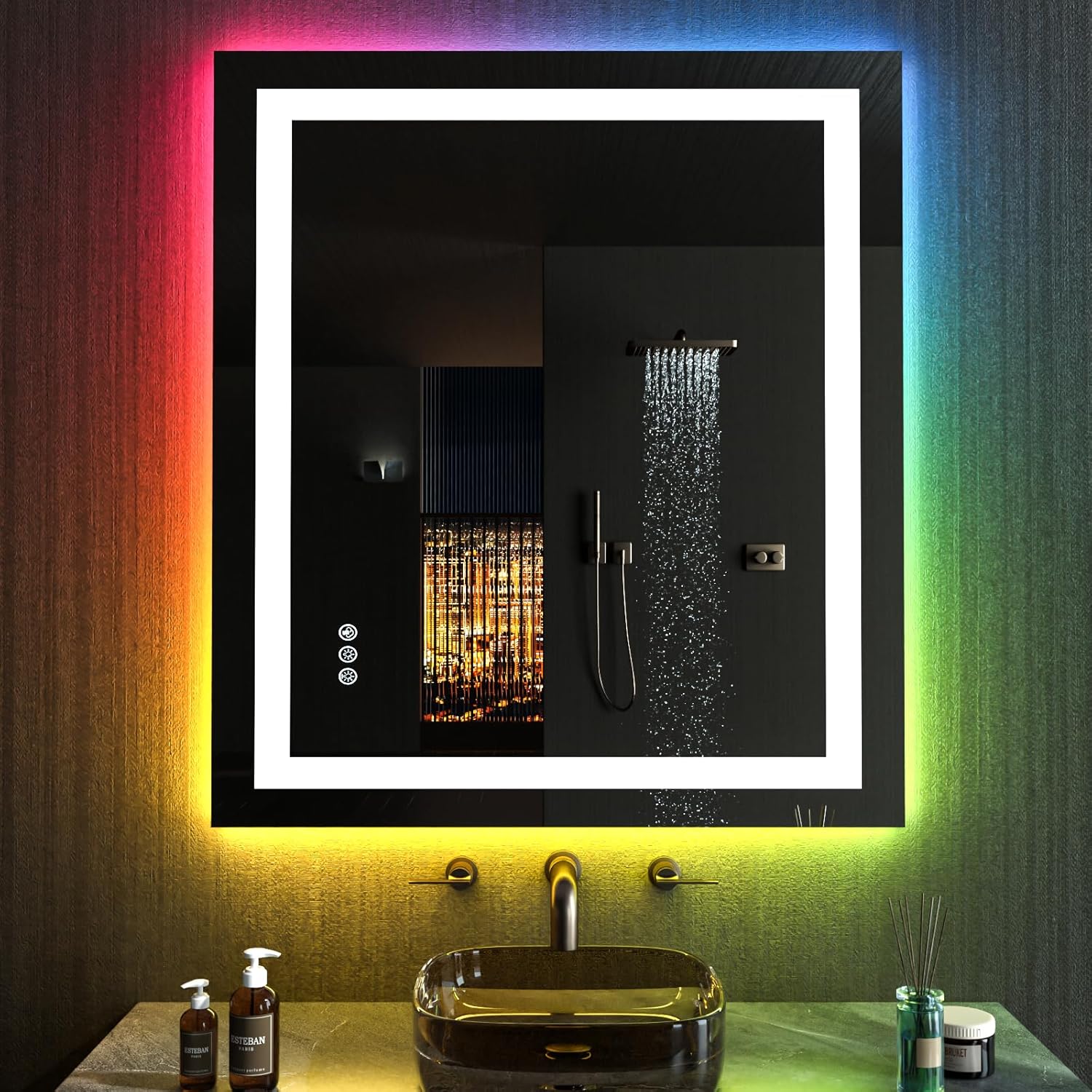 28X32 LED Bathroom Mirror with Lights, Anti-Fog, Dimmable
