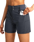 Womens 5in Hiking Golf Shorts High Waist Stretch Cargo - Pockets