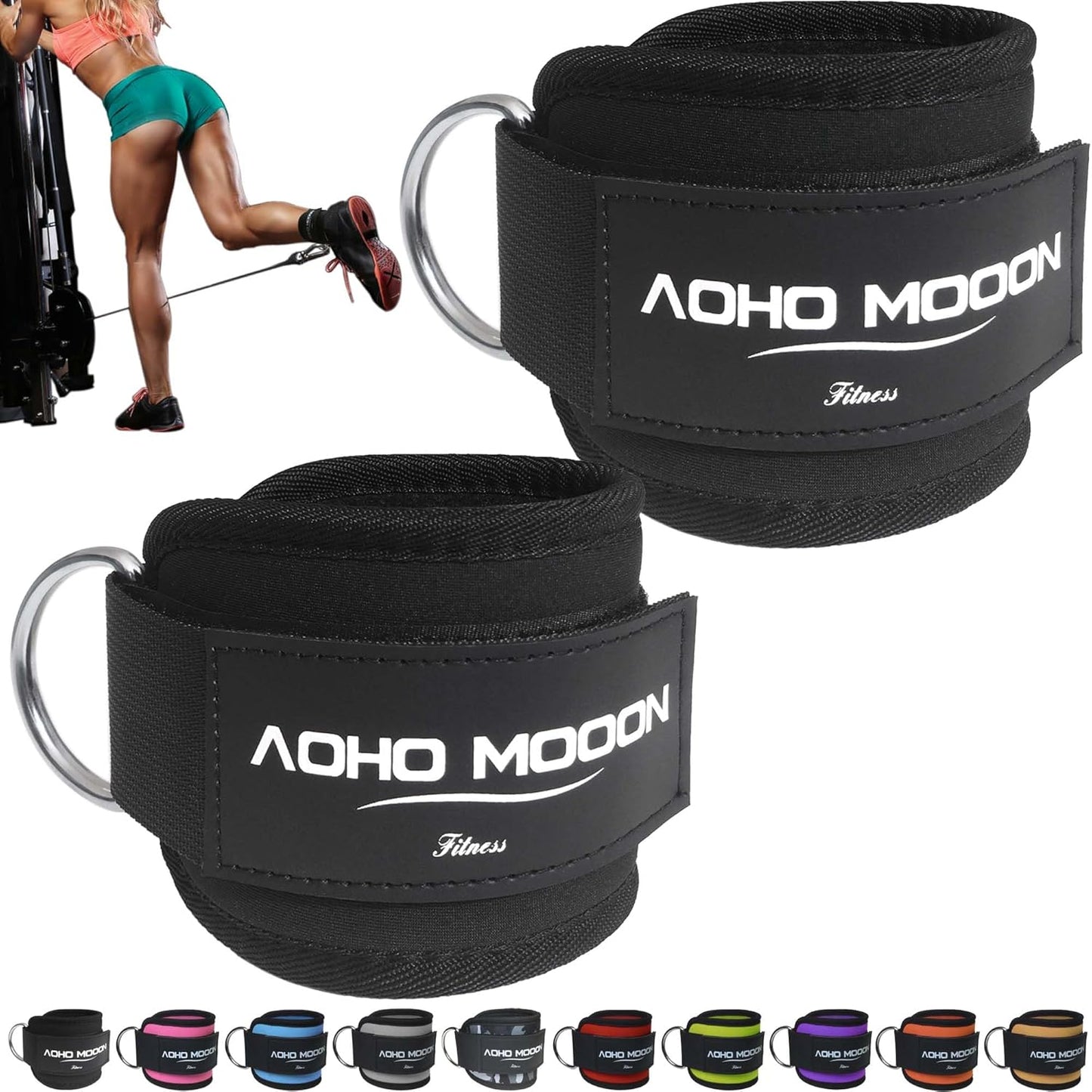 Neoprene D-Ring Ankle Straps: Glute Gains Galore!