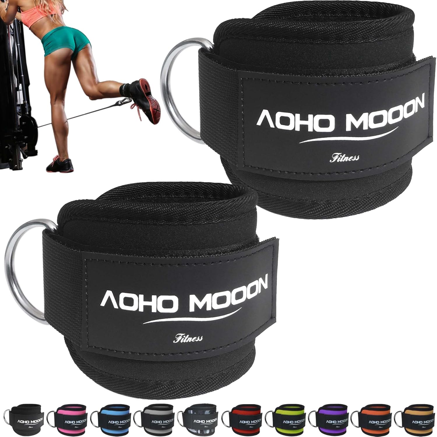 Neoprene D-Ring Ankle Straps: Glute Gains Galore!