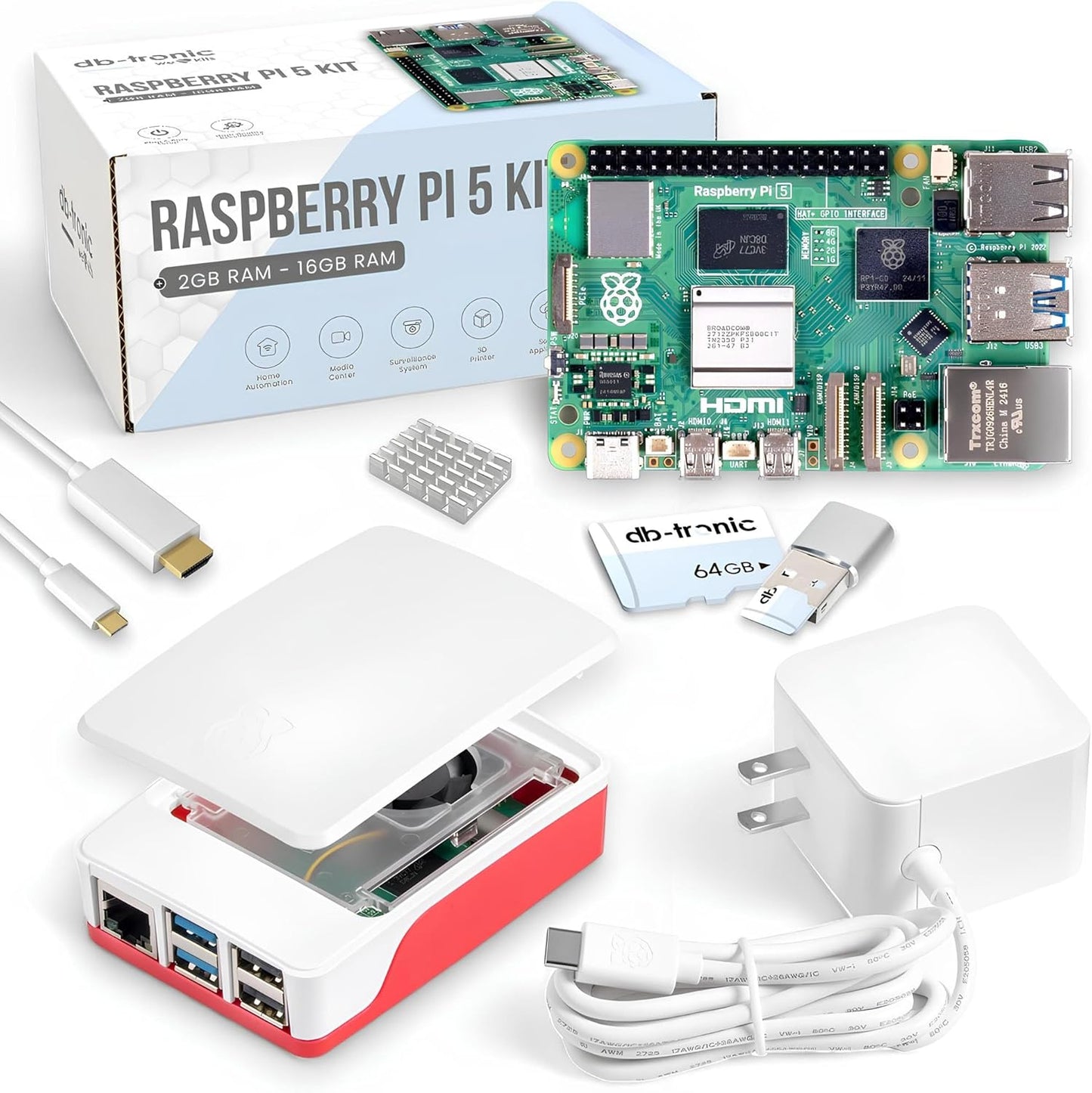 Raspberry Pi 5 Starter Kit with 8GB RAM and 64GB Storage
