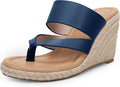 Coutgo Womens Espadrille Wedge Sandals Platform Thong - Comfortable 0