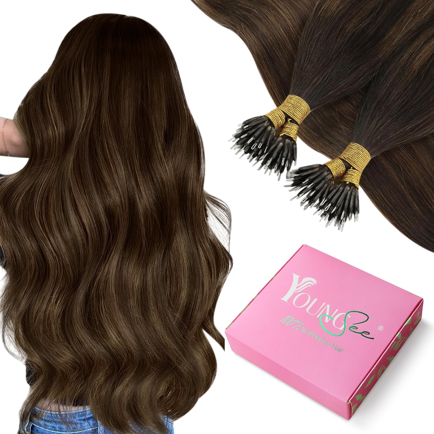 YoungSee Nano Beads Hair Extensions for Stunning Volume and Style