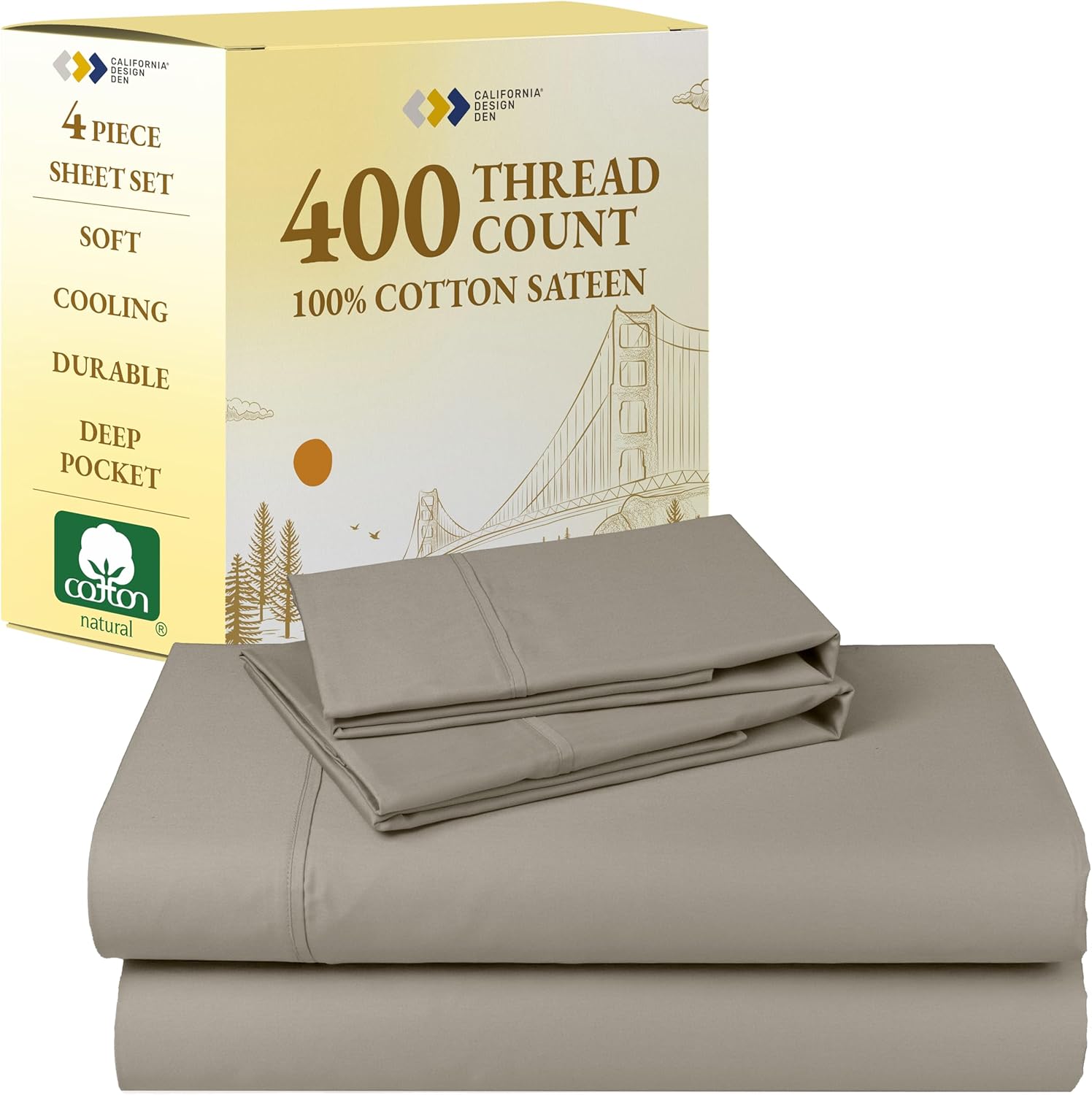 California King Sheet Sets - Soft 400 Thread Count Sateen