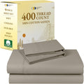 Full Size Sateen Cotton Sheets Set - Soft Cooling Taupe