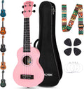 Concert Pink Ukulele 23 in for Beginners - Comfortable Adult Uke