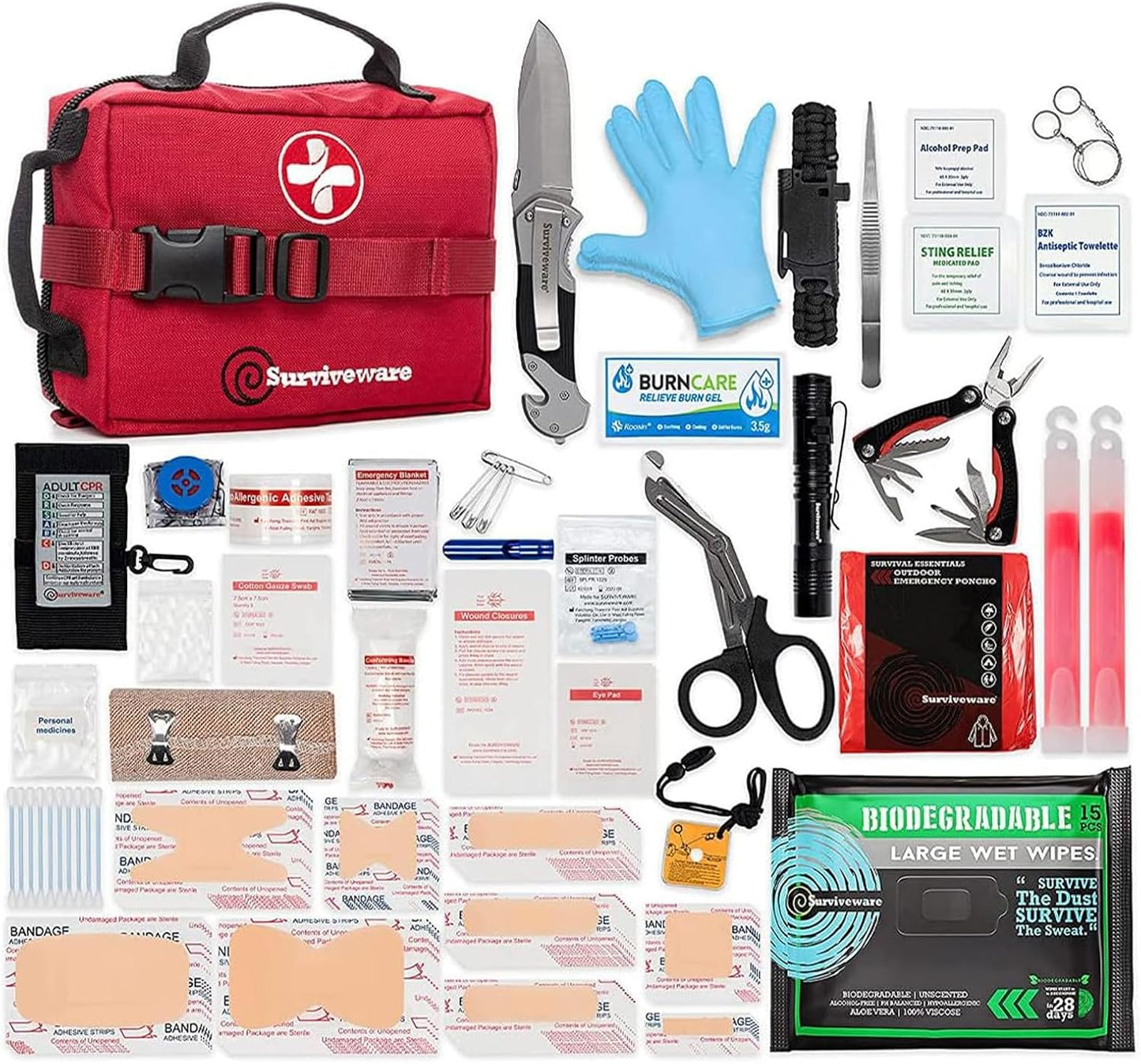 Comprehensive 119 Pc Survival First Aid Kit