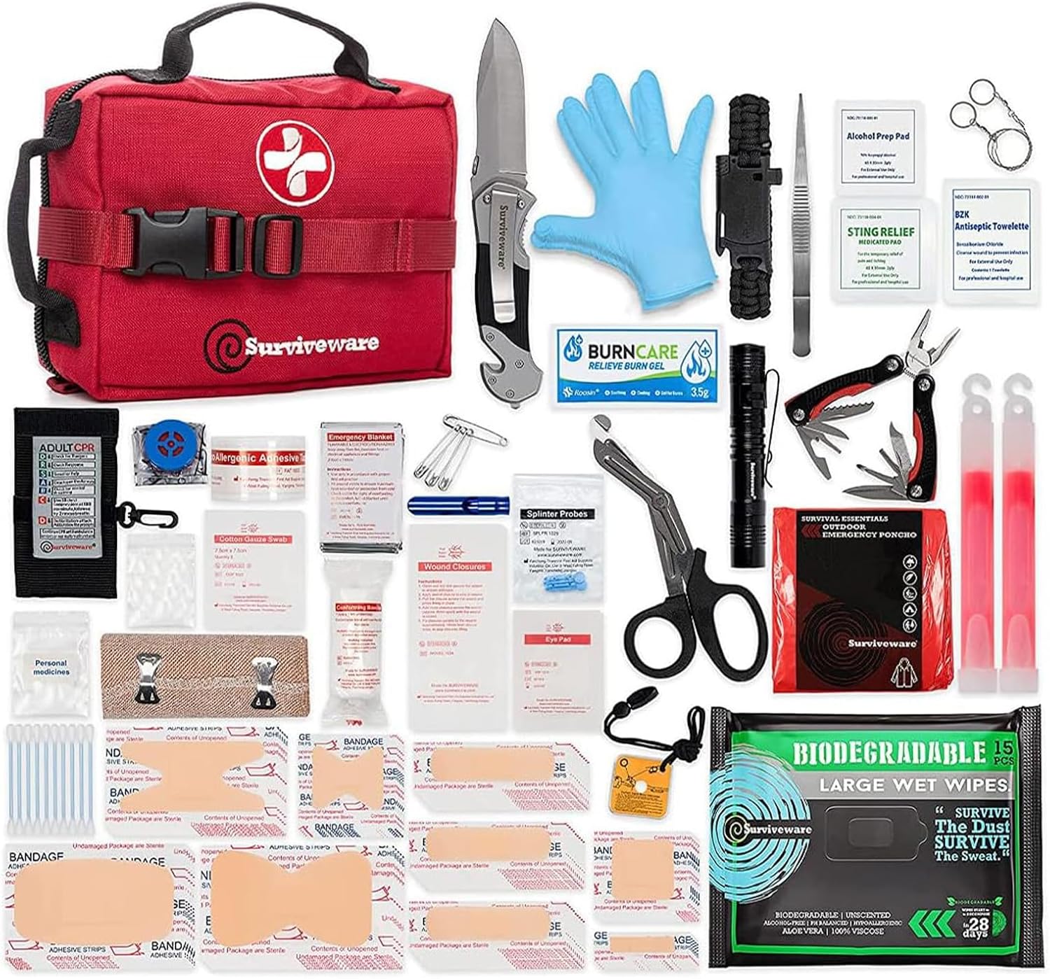 Comprehensive 119 Pc Survival First Aid Kit