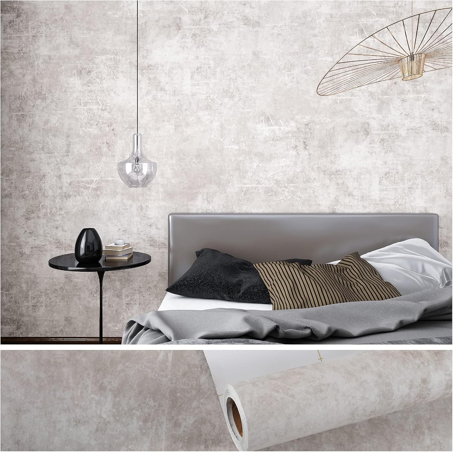 Neutral Concrete Wallpaper Peel and Stick for Easy Home Decor