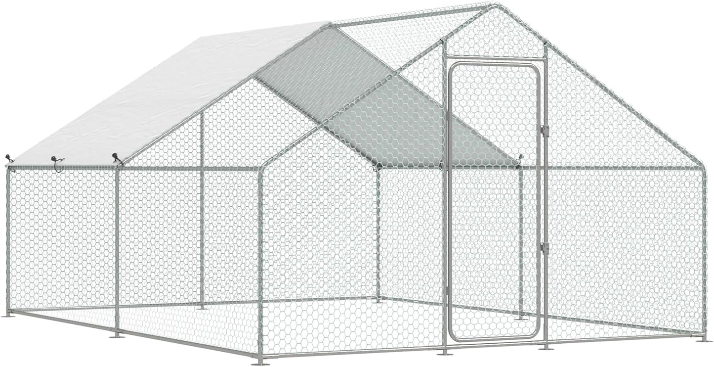 Esright Large Metal Chicken Coop Run for Outdoor Use, 13x10x6.4 FT